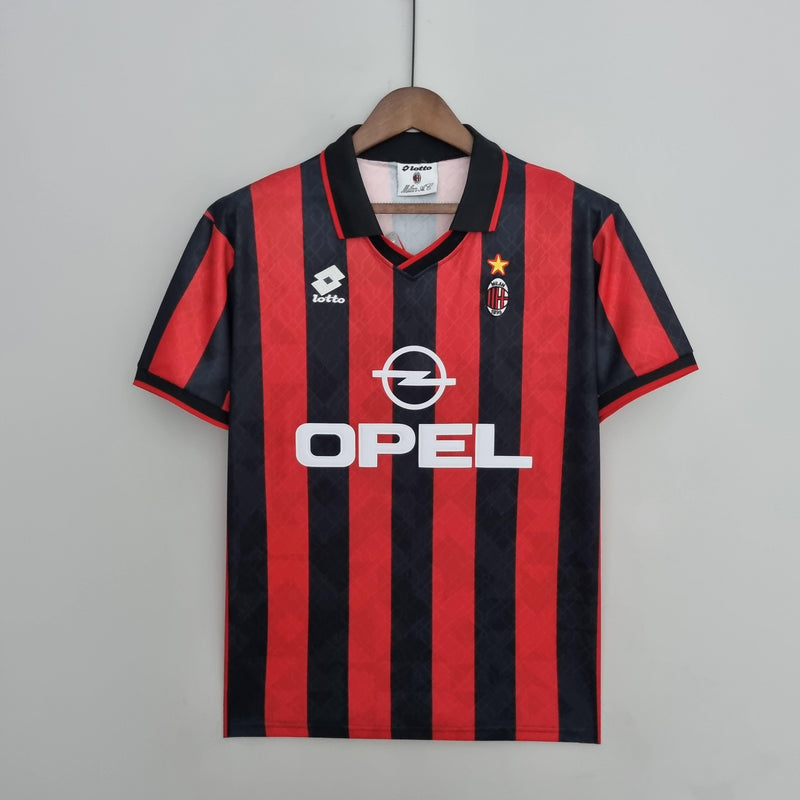 Camisa Milan Home (1) 1995/96 Lotto Retrô Masculina