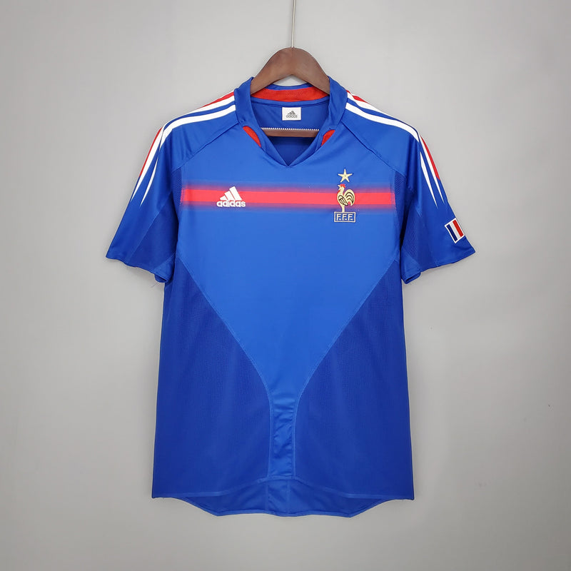 Camisa França Home (1) 2004 Adidas Retrô Masculina