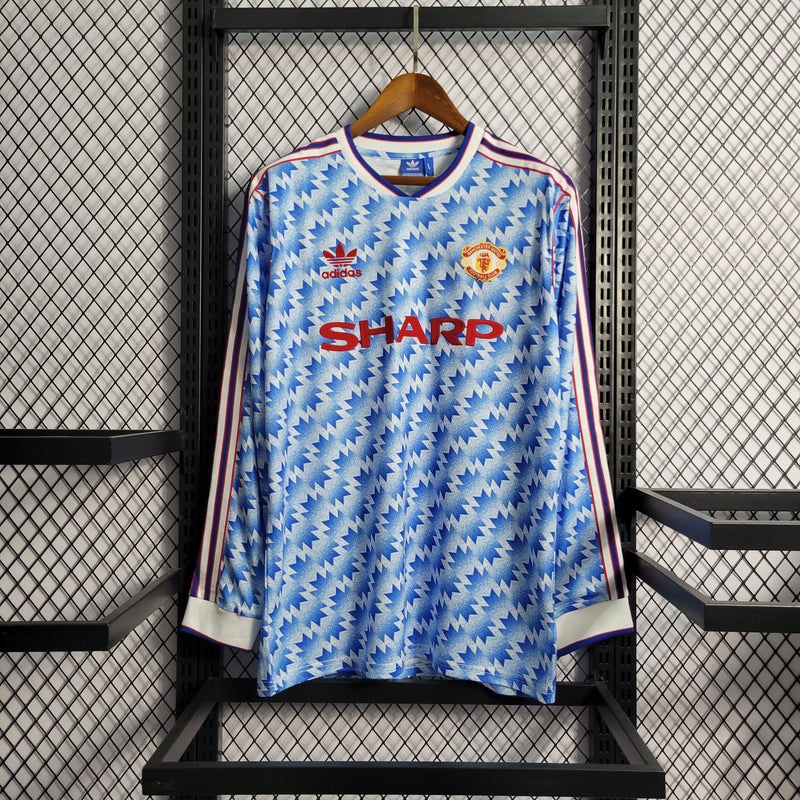 Camisa Manchester United Away (2) 1990/92 Adidas Retrô Manga Longa Masculina