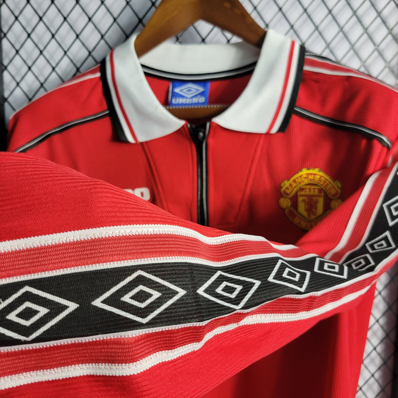 Camisa Manchester United Home (1) 1998/99 Umbro Retrô Manga Longa Masculina