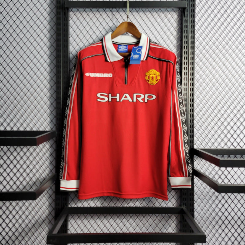 Camisa Manchester United Home (1) 1998/99 Umbro Retrô Manga Longa Masculina