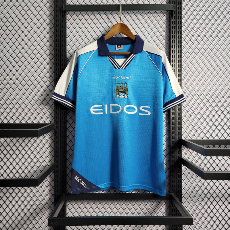 Camisa Manchester City Home (1) 1999 Le Coq Sportif Retrô Masculina