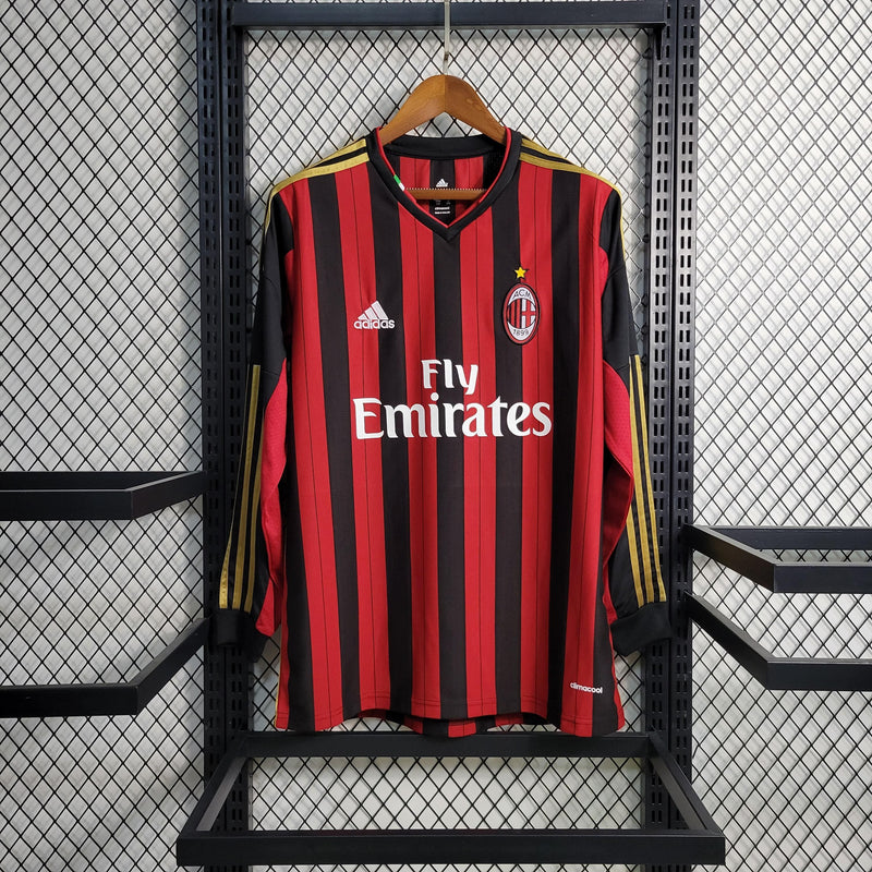 Camisa Milan Home (1) 2013/14 Adidas Retrô Manga Longa Masculina