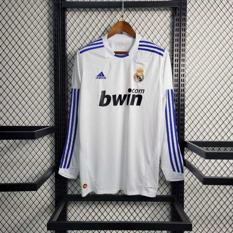 Camisa Real Madrid Home (1) 2010/11 Adidas Retrô Manga Longa Masculina