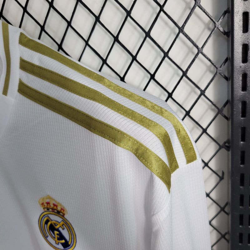 Camisa Real Madrid Home (1) 2019/20 Adidas Retrô Manga Longa Masculina