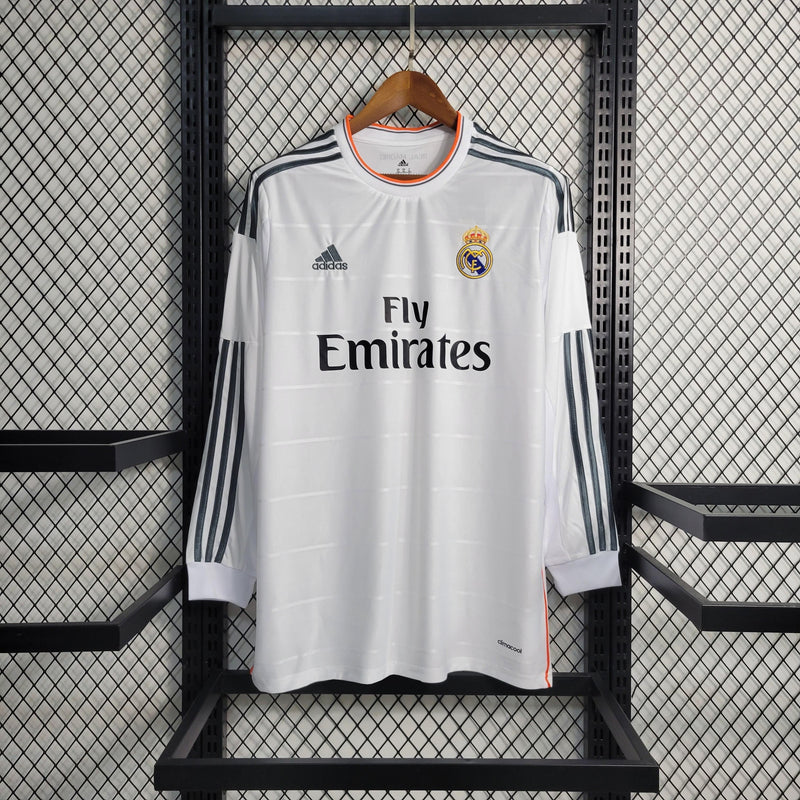 Camisa Real Madrid Home (1) 2013/14 Adidas Retrô Manga Longa Masculina