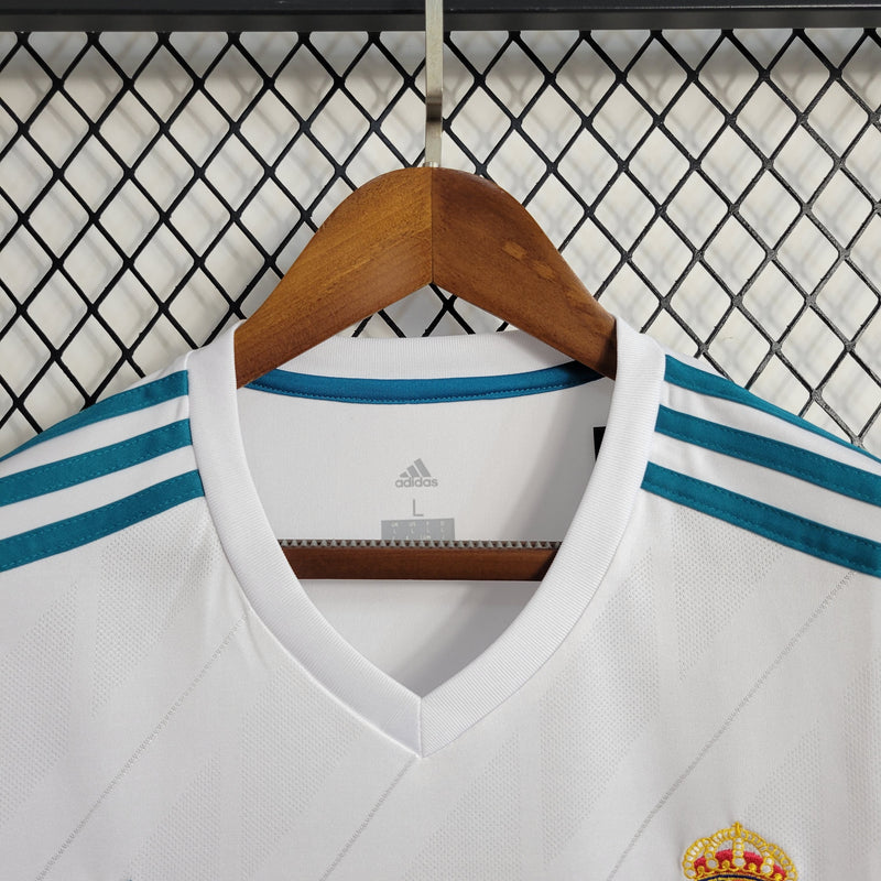 Camisa Real Madrid Home (1) 2017/18 Adidas Retrô Manga Longa Masculina