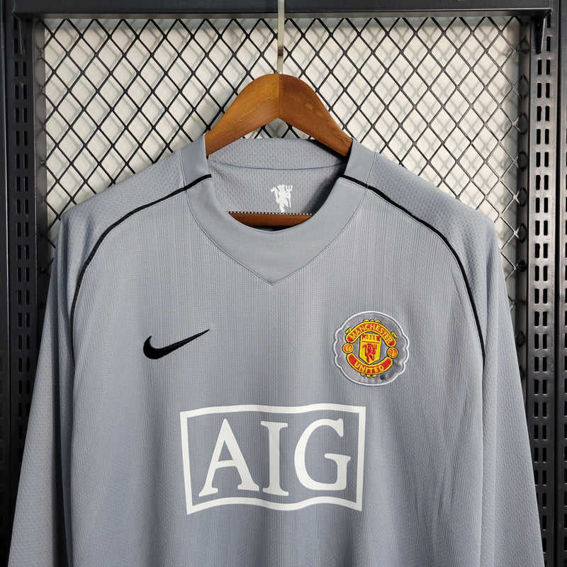 Camisa Manchester United Goleiro 2007/08 Nike Retrô Manga Longa Masculina