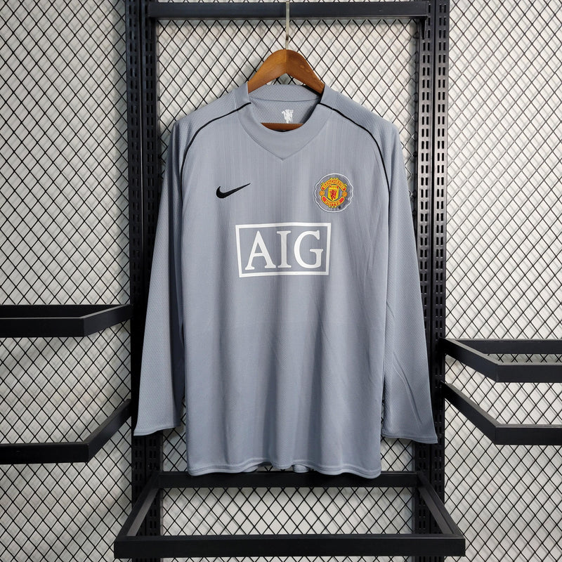 Camisa Manchester United Goleiro 2007/08 Nike Retrô Manga Longa Masculina