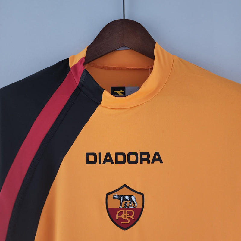 Camisa Roma Home (1) 2005/06 Diadora Retrô Manga Longa Masculina