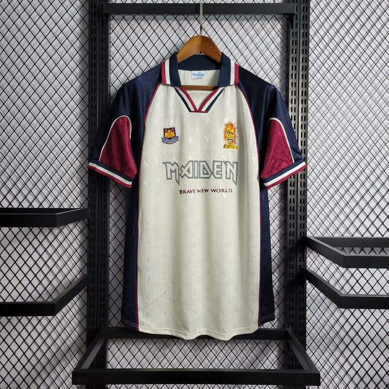 Camisa West Ham Away (2) Iron Maiden 1999 Vandanel Retrô Masculina