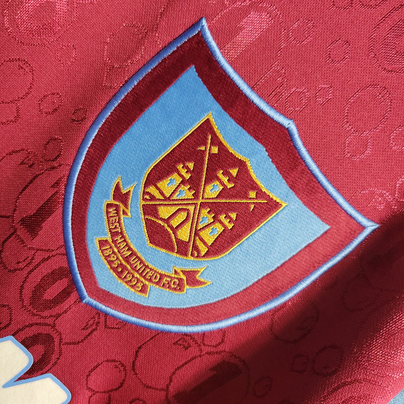 Camisa West Ham Home (1) 1995/97 Pony Retrô Manga Longa Masculina