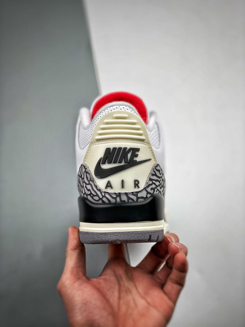 Tênis Nike Air Jordan 3 White Cement Reimagined" - Rei da Pelada