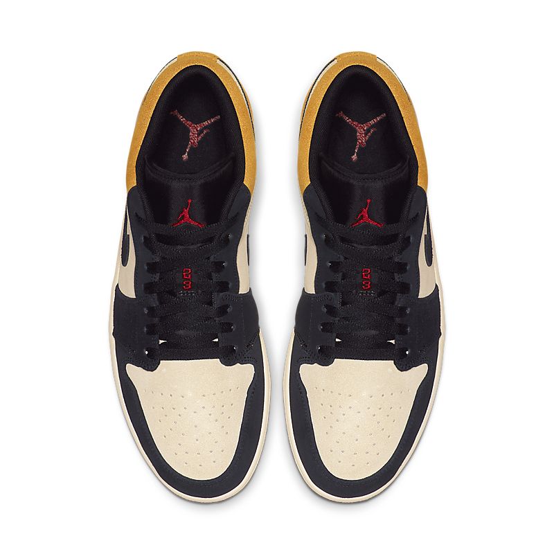 Tênis Nike Air Jordan 1 Low Sail University Gold Black - Rei da Pelada