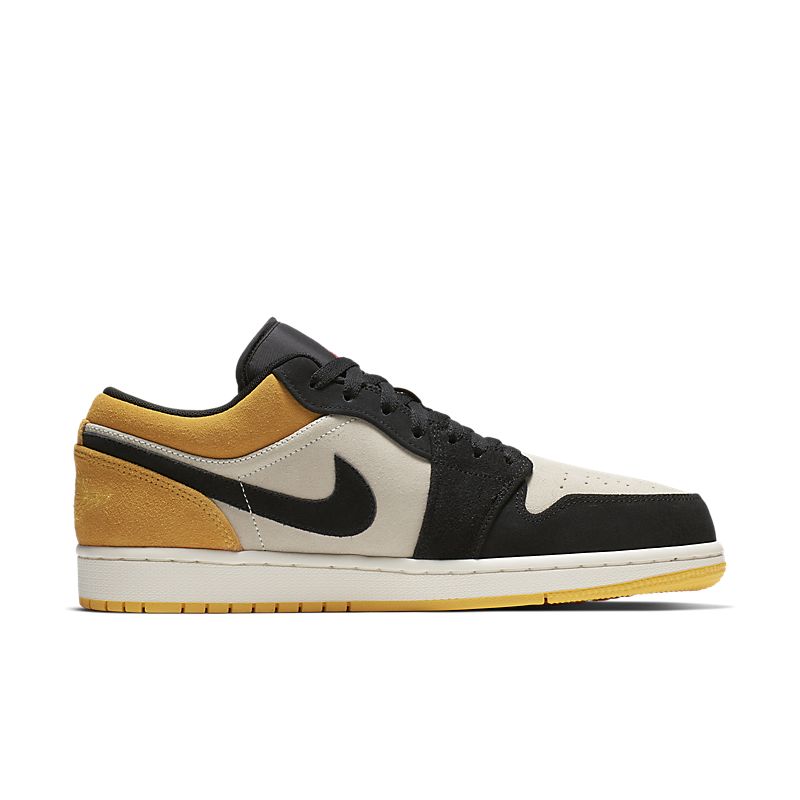 Tênis Nike Air Jordan 1 Low Sail University Gold Black - Rei da Pelada