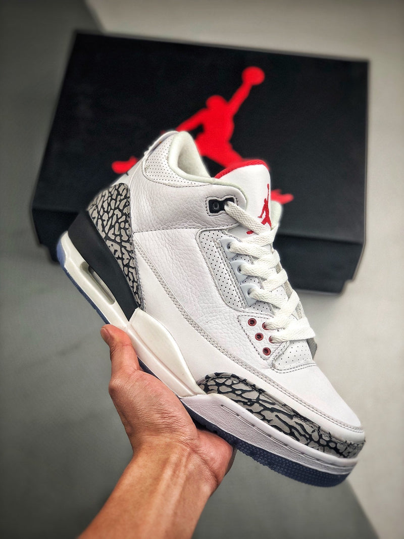 Tênis Nike Air Jordan 3 Retro "Free Throw Line White Cement" - Rei da Pelada