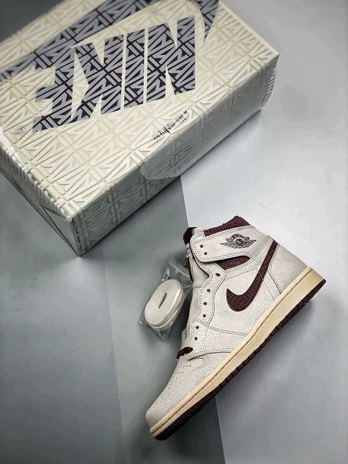 Tênis Nike x A Ma Maniere Air Jordan 1 High "Sail and Burgundy" - Rei da Pelada