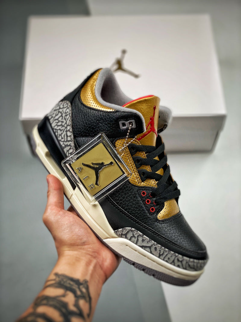 Tênis Nike Air Jordan 3 Retro "Black Gold" - Rei da Pelada