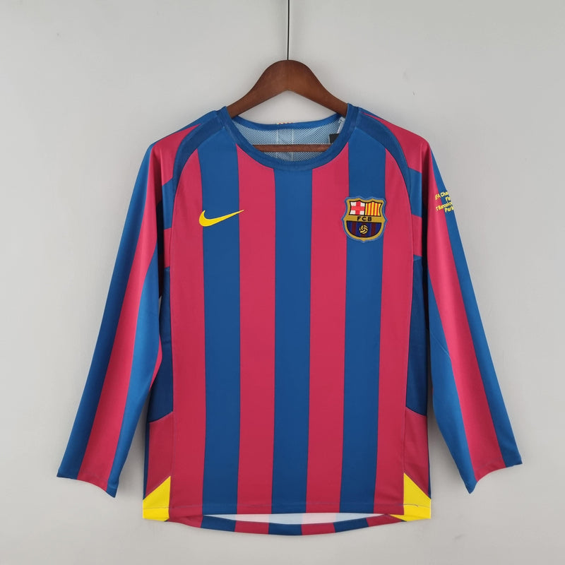 Camisa Barcelona Home (1) 2005/06 Nike Retrô Manga Longa Masculina