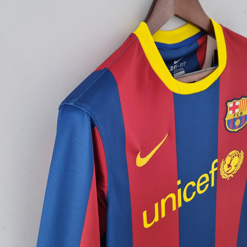 Camisa Barcelona Home (1) 2010/11 Nike Retrô Manga Longa Masculina