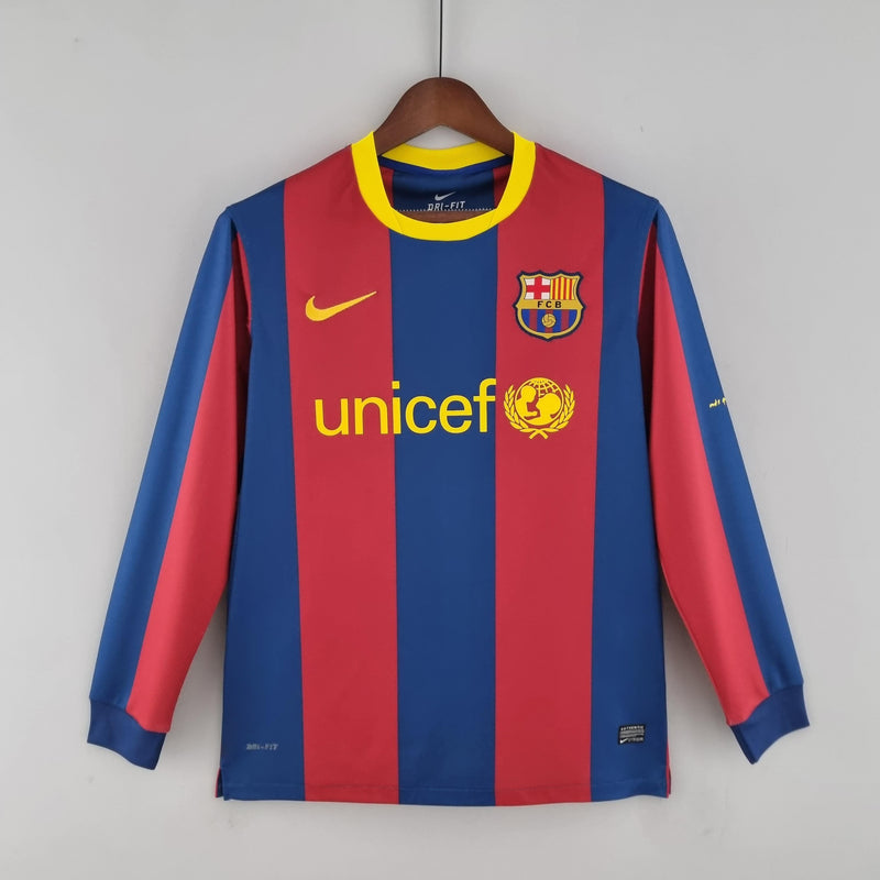 Camisa Barcelona Home (1) 2010/11 Nike Retrô Manga Longa Masculina