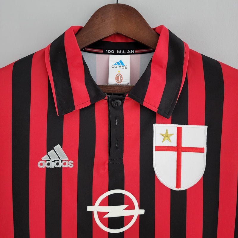 Camisa Milan Home (1) 1999/00 Adidas Retrô Manga Longa Masculina