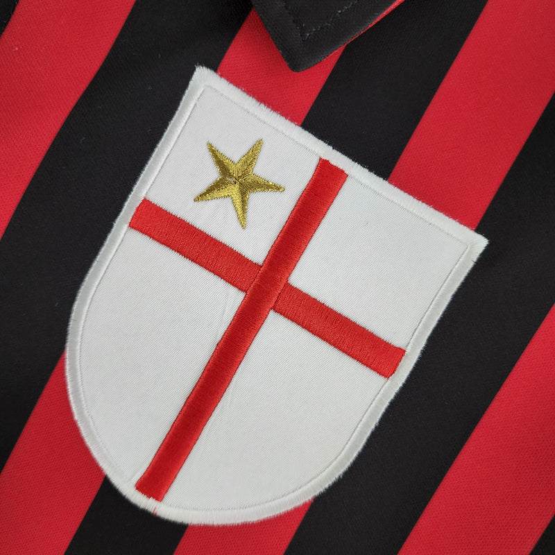 Camisa Milan Home (1) 1999/00 Adidas Retrô Manga Longa Masculina