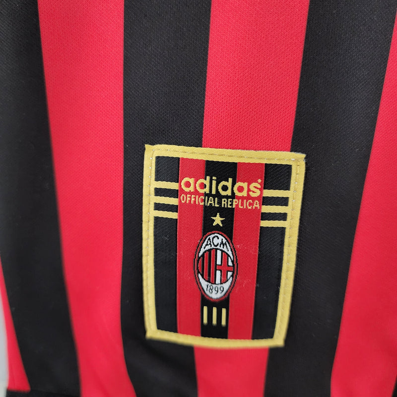 Camisa Milan Home (1) 1999/00 Adidas Retrô Manga Longa Masculina