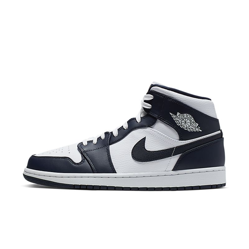 Tênis Nike Air Jordan 1 Mid White Metallic Gold Obsidian - Rei da Pelada