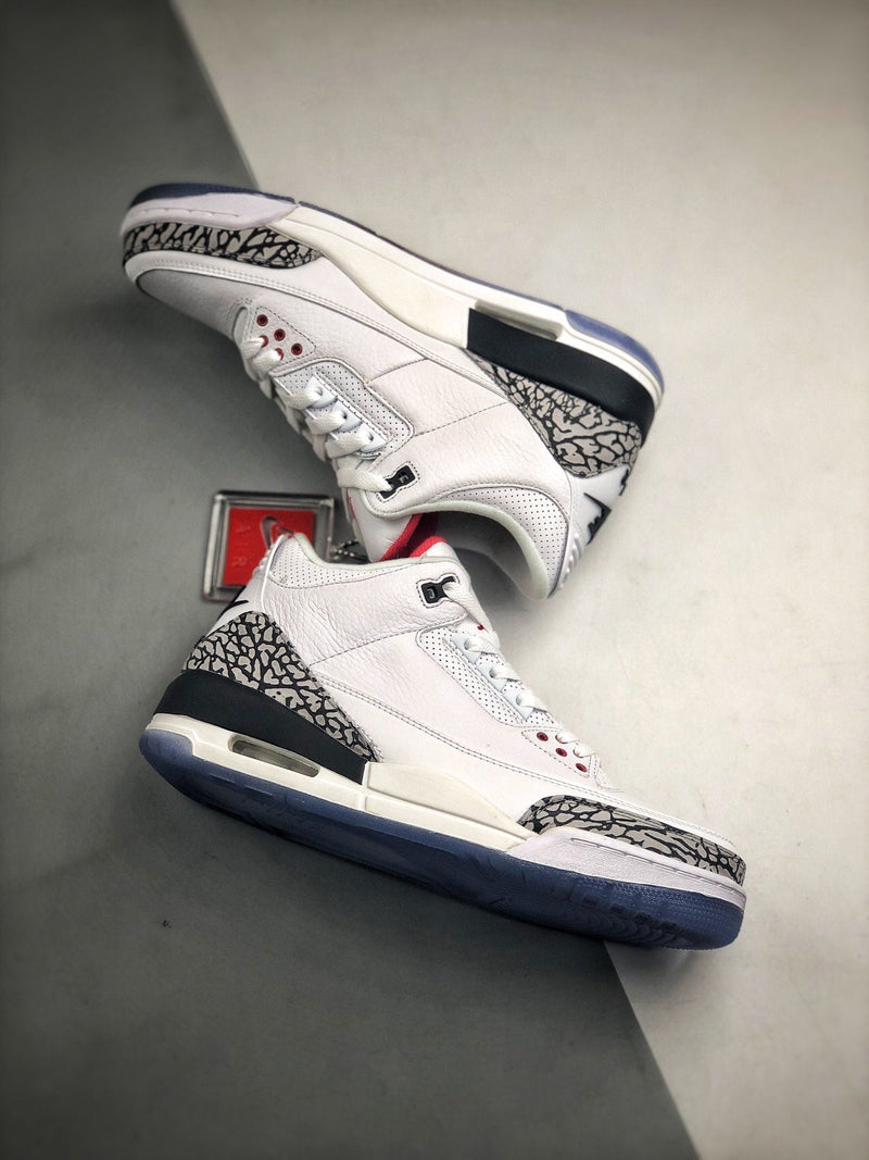 Tênis Nike Air Jordan 3 Retro "Free Throw Line White Cement" - Rei da Pelada