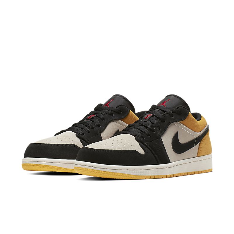 Tênis Nike Air Jordan 1 Low Sail University Gold Black - Rei da Pelada