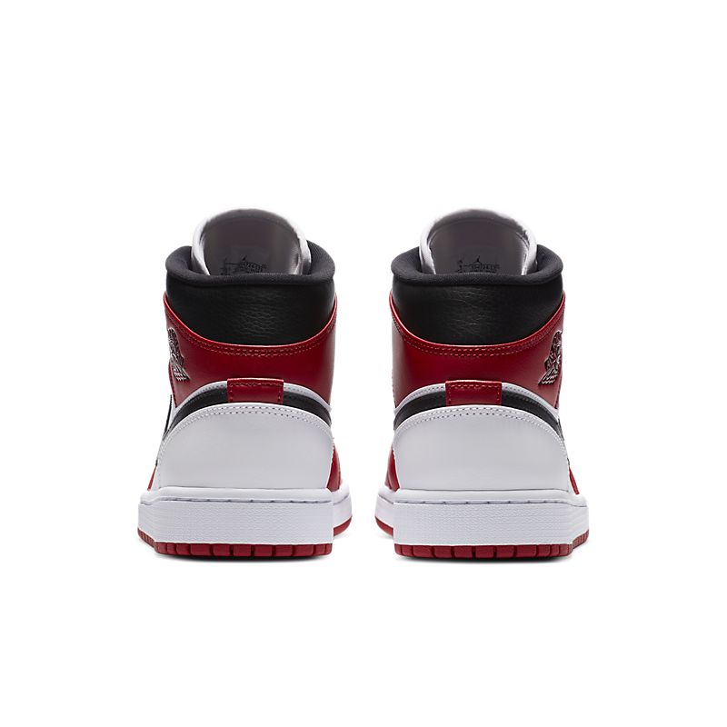 Tênis Nike Air Jordan 1 Mid Chicago White Heel - Rei da Pelada