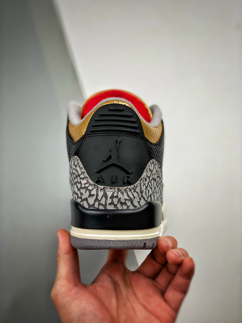 Tênis Nike Air Jordan 3 Retro "Black Gold" - Rei da Pelada