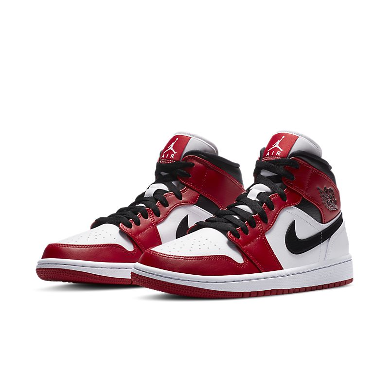 Tênis Nike Air Jordan 1 Mid Chicago White Heel - Rei da Pelada