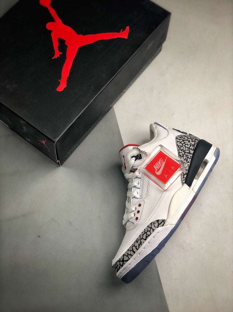 Tênis Nike Air Jordan 3 Retro "Free Throw Line White Cement" - Rei da Pelada