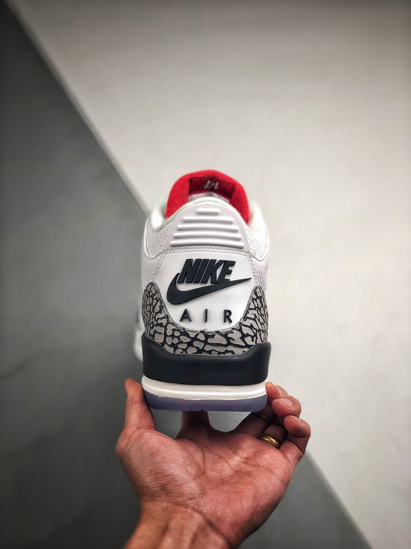 Tênis Nike Air Jordan 3 Retro "Free Throw Line White Cement" - Rei da Pelada